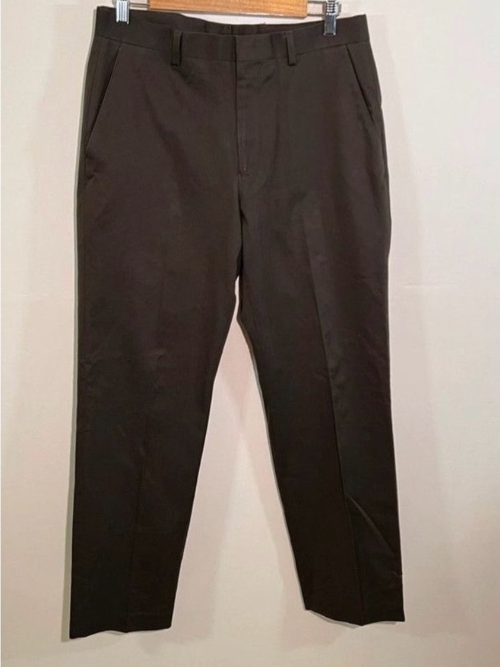 Marc Anthony Mens Gray Dress Pants 32x32 Flat Front Suit Slacks